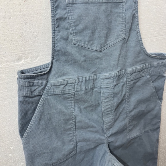 Aerie Light Wash Denim Corduroy Overalls Women’s Size XL Relaxed Fit Blue Boho - Picture 9 of 11